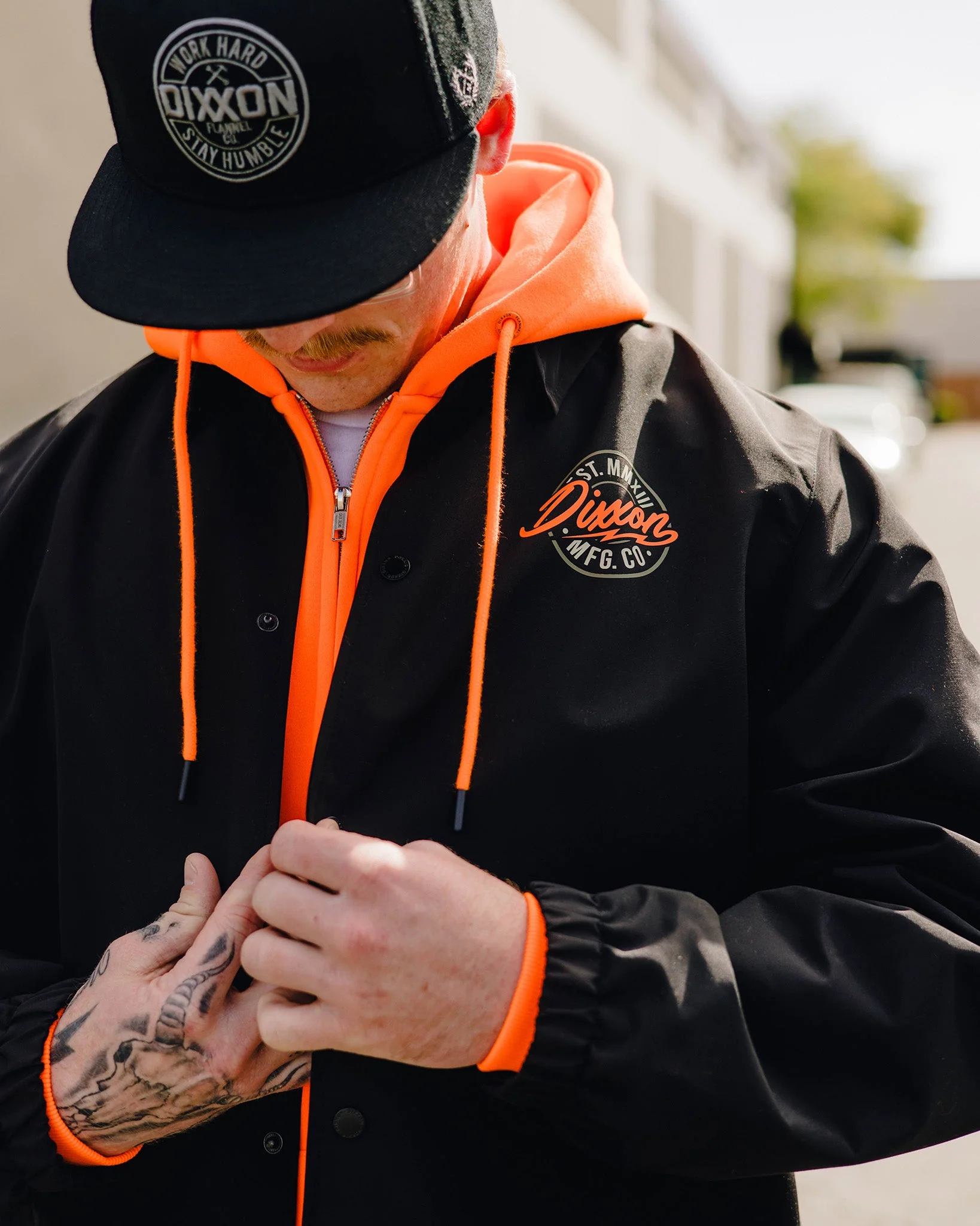 Orange & Gold MFG Badge Coaches Jacket - Black - Image 6