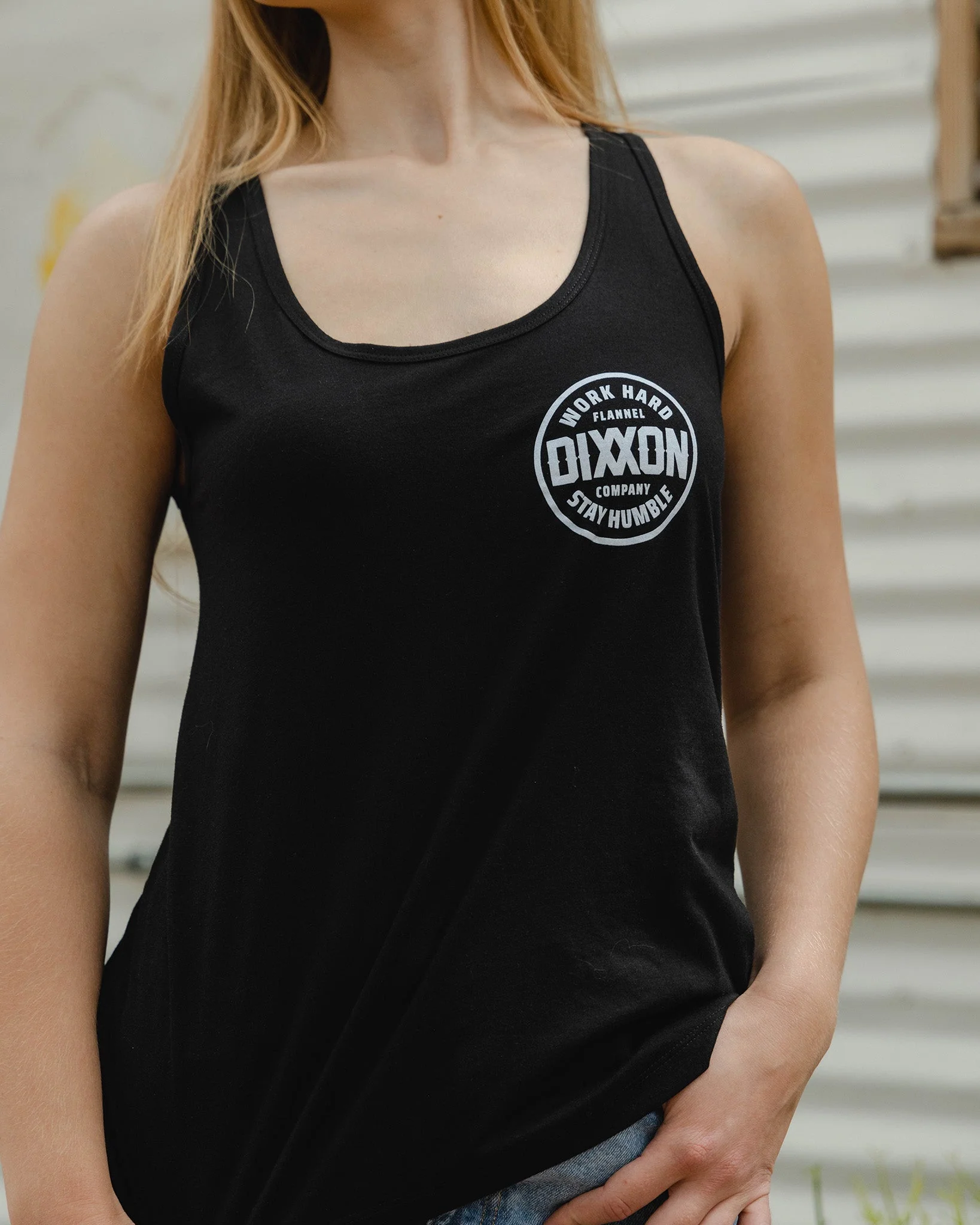 Women's White Nuevo Corpo Flowy Tank - Black - Image 2